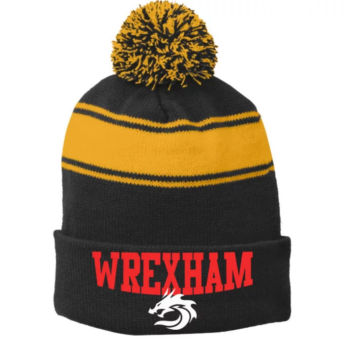 Wrexham Football Club Champion Wale Stripe Pom Pom Beanie