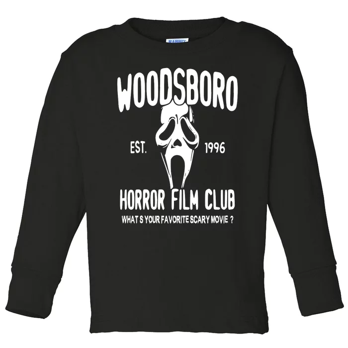 Woodsboro Film Club Scream Movie Toddler Long Sleeve Shirt