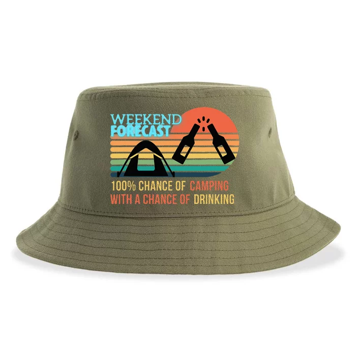 Weekend Forecast Camping With A Chance Of Drinking Sustainable Bucket Hat