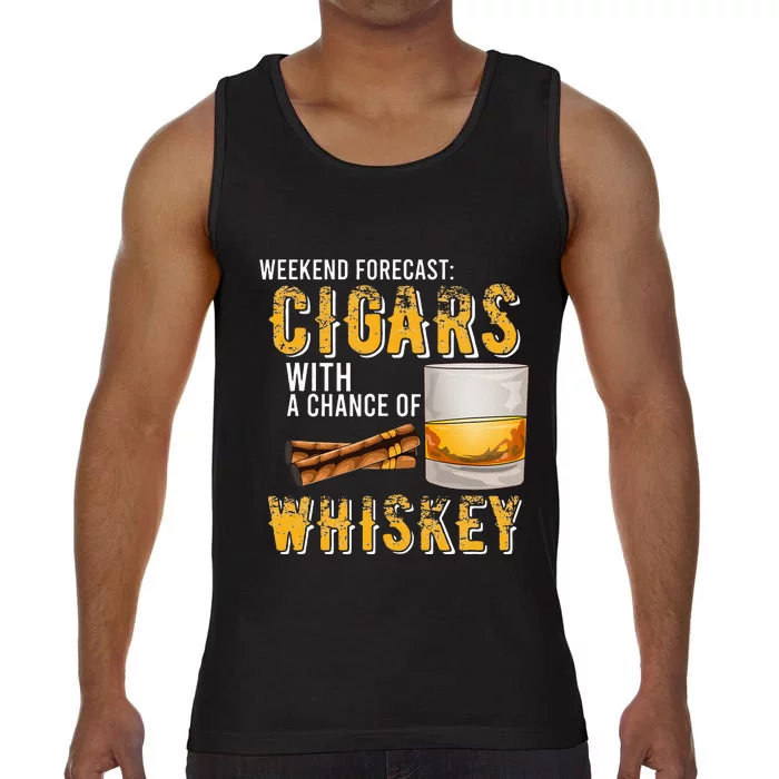 Weekend Forecast Cigars With Chance Of Whiskey Gifts Comfort Colors® Tank Top