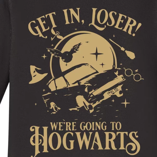 Wizard Flying Car Get In Loser Were Going To Hogwart Baby Long Sleeve Bodysuit