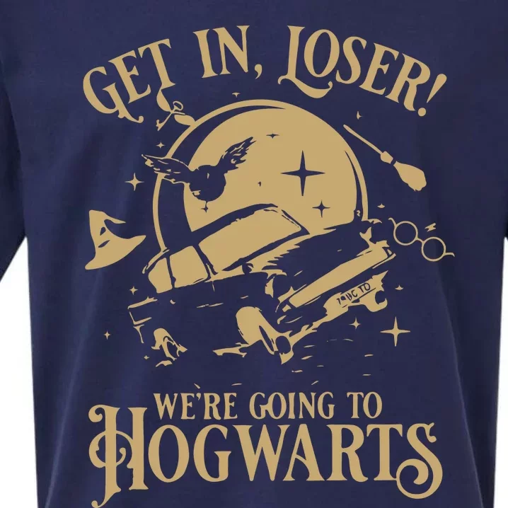 Wizard Flying Car Get In Loser Were Going To Hogwart Sueded Cloud Jersey T-Shirt