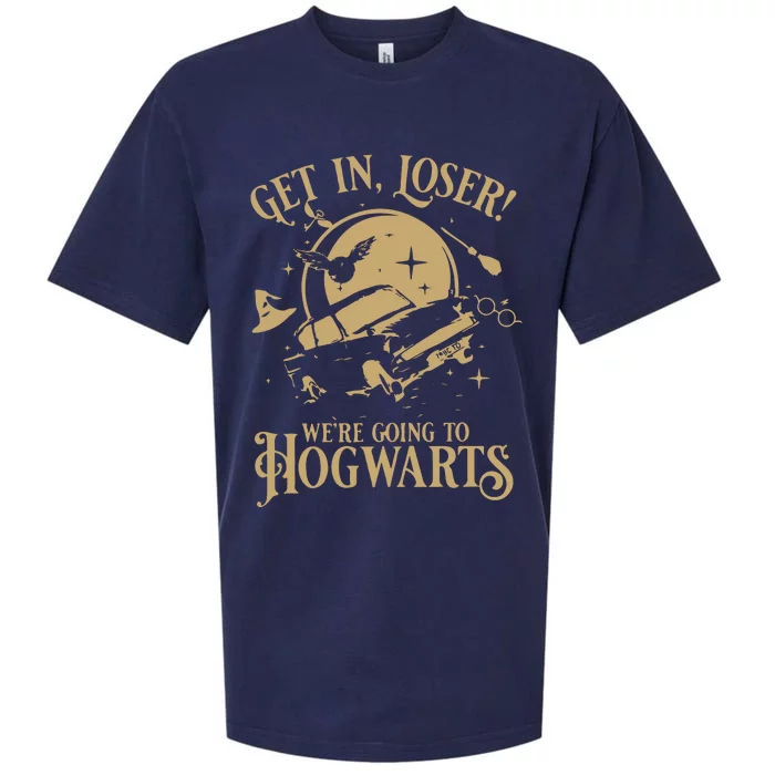 Wizard Flying Car Get In Loser Were Going To Hogwart Sueded Cloud Jersey T-Shirt