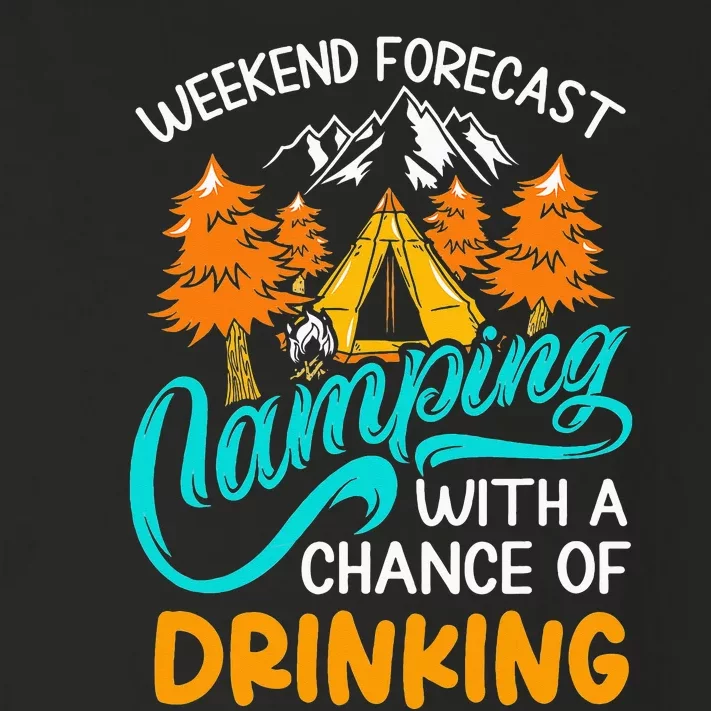 Weekend forecast camping with a chance of drinking Toddler Long Sleeve Shirt