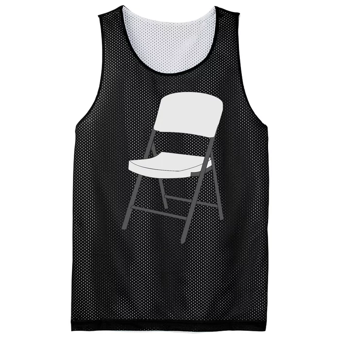 White Folding Chair Mesh Reversible Basketball Jersey Tank