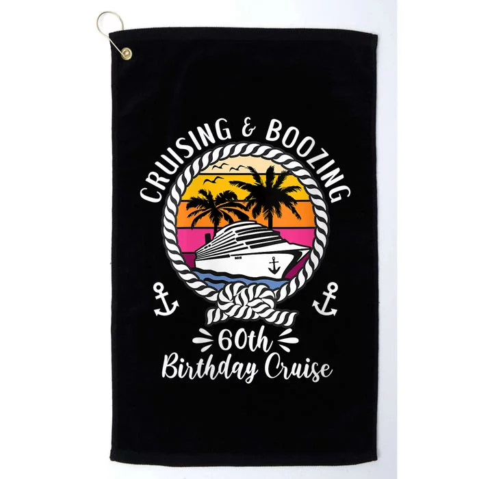 WoM.e.ns Funny Cruise Ship Cruising and Boozing 60th Birthday Cruise V-Neck Platinum Collection Golf Towel