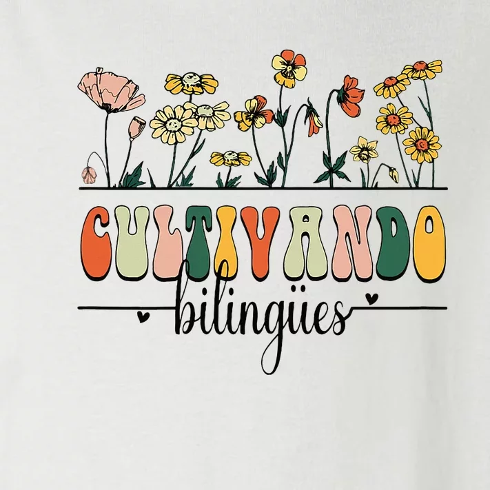 Wild Flowers Cultivando Bilingues Cute Maestra Bilingue Toddler Long Sleeve Shirt