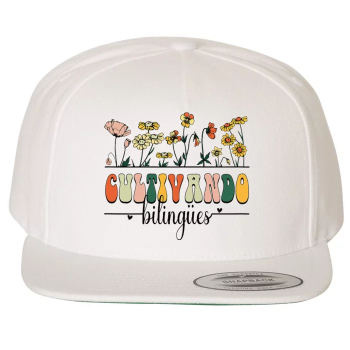 Wild Flowers Cultivando Bilingues Cute Maestra Bilingue Wool Snapback Cap