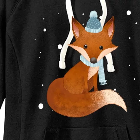 Winter Fox Cute Women's Fleece Hoodie