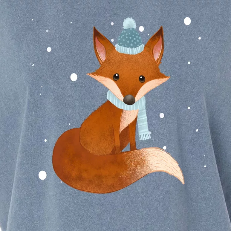 Winter Fox Cute Garment-Dyed Women's Muscle Tee