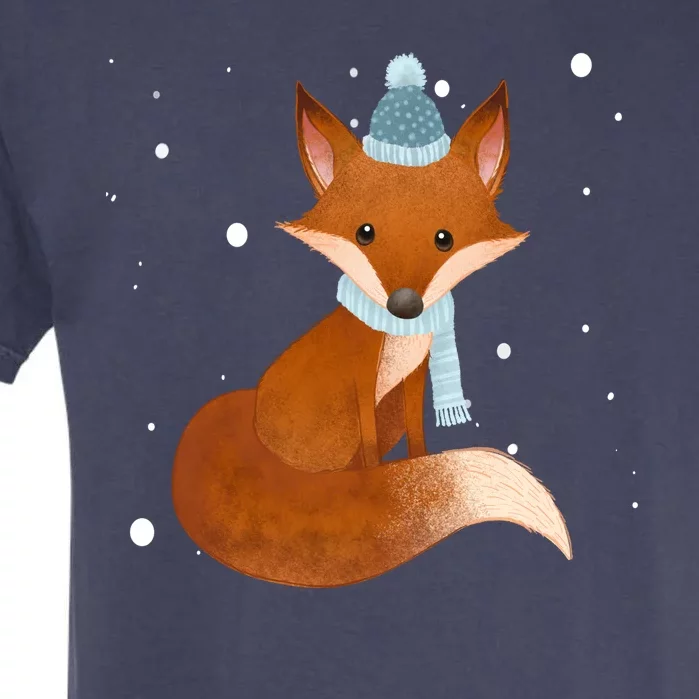 Winter Fox Cute Garment-Dyed Heavyweight T-Shirt