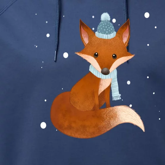 Winter Fox Cute Performance Fleece Hoodie