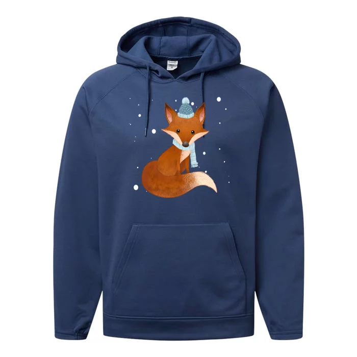 Winter Fox Cute Performance Fleece Hoodie