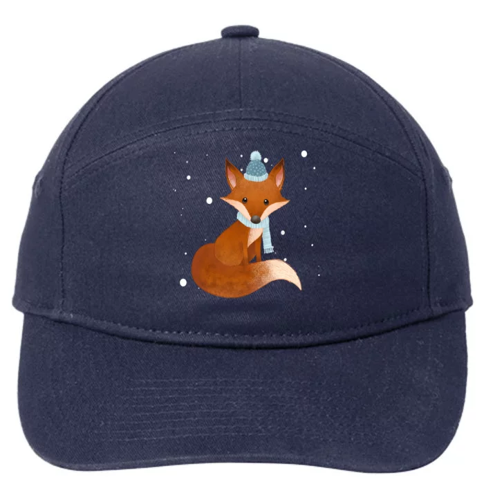 Winter Fox Cute 7-Panel Snapback Hat