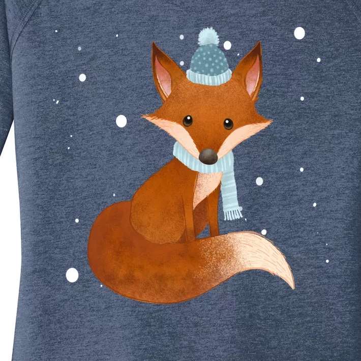 Winter Fox Cute Women's Perfect Tri Tunic Long Sleeve Shirt