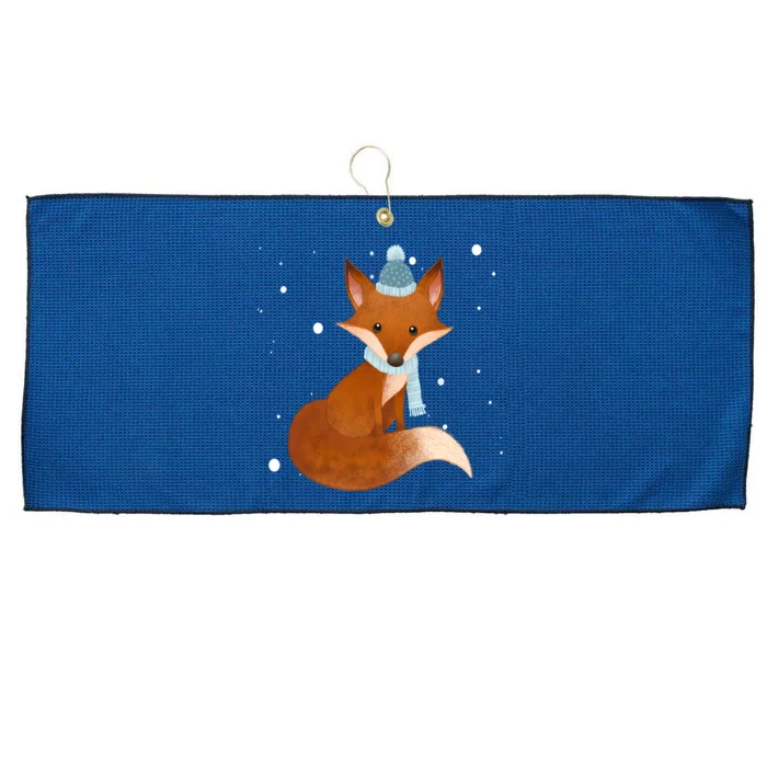 Winter Fox Cute Large Microfiber Waffle Golf Towel