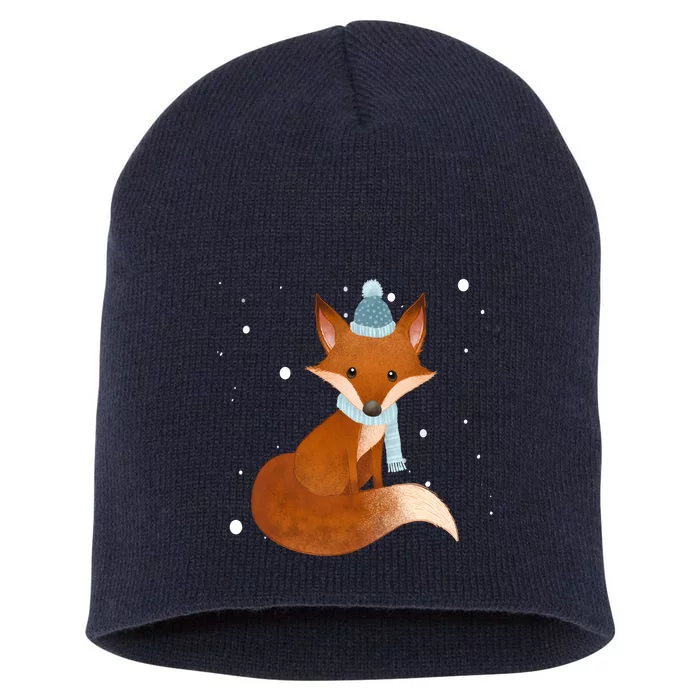 Winter Fox Cute Short Acrylic Beanie