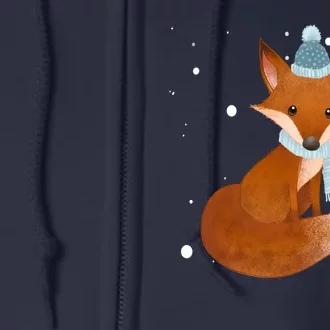 Winter Fox Cute Full Zip Hoodie