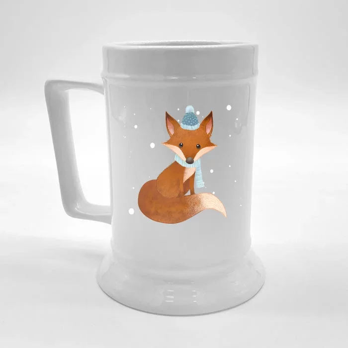 Winter Fox Cute Front & Back Beer Stein