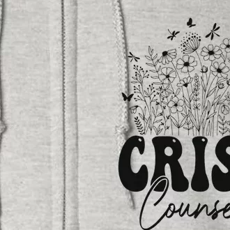 Wildflower Floral Crisis Counselor Graphic Design Full Zip Hoodie