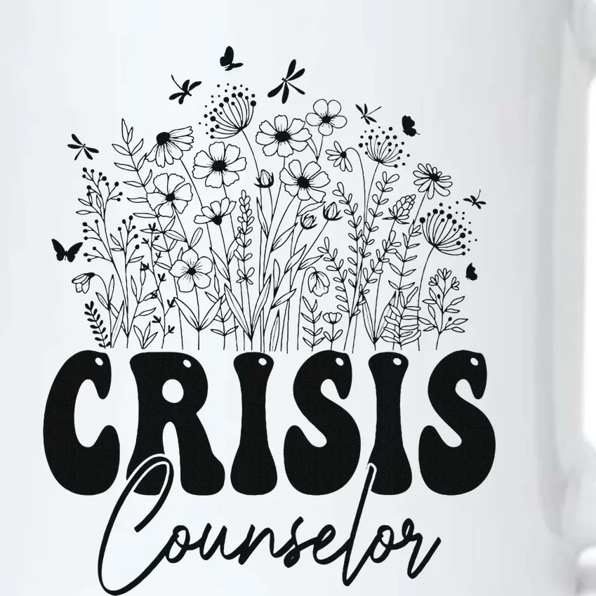 Wildflower Floral Crisis Counselor Graphic Design Black Color Changing Mug