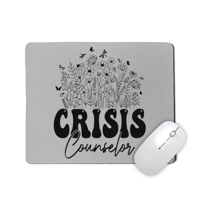 Wildflower Floral Crisis Counselor Graphic Design Mousepad