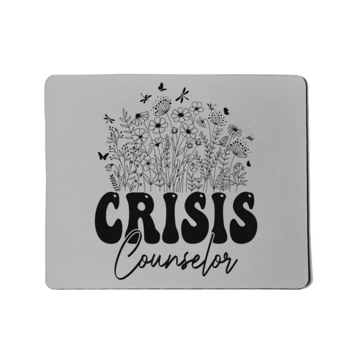 Wildflower Floral Crisis Counselor Graphic Design Mousepad