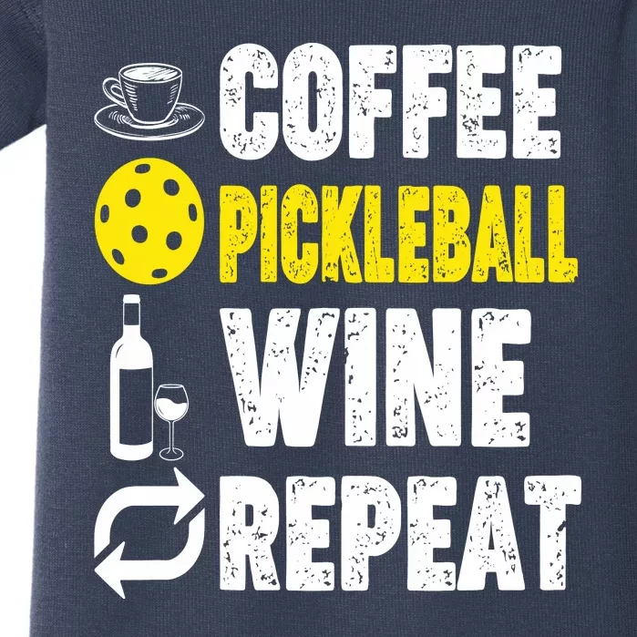 Funny Coffee Pickleball Wine Repeat Gift Baby Bodysuit