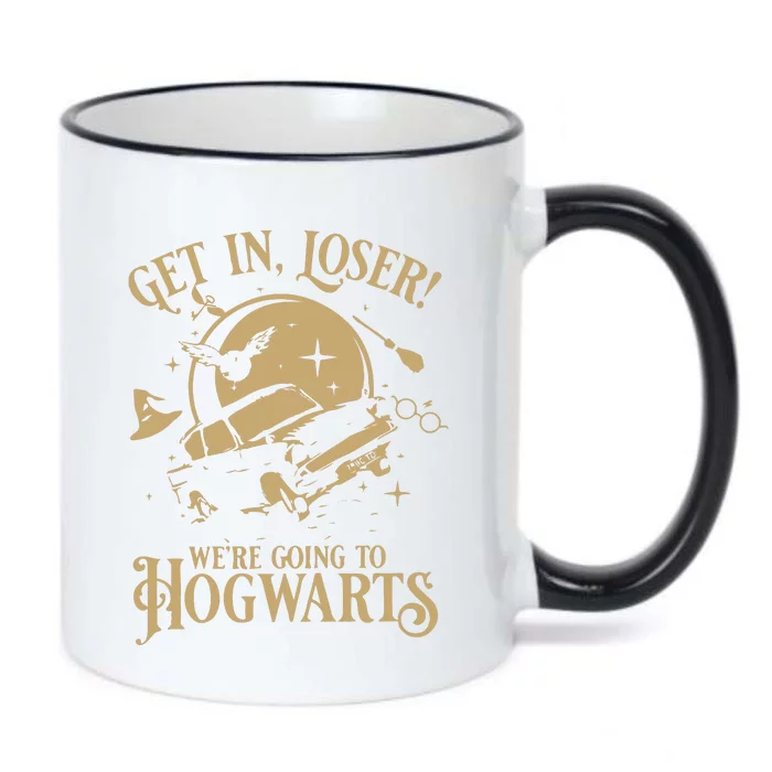 Wizard Flying Car Get In Loser Were Going To Hogwart Black Color Changing Mug