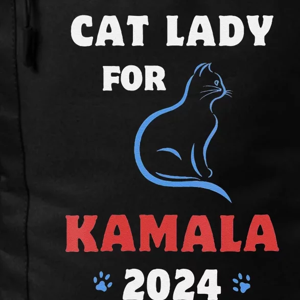 Women Funny Cat Lady Kamala Harris President 2024 Cat Mom Women Gift Daily Commute Backpack