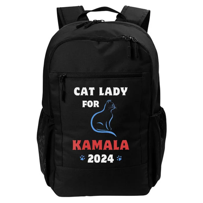 Women Funny Cat Lady Kamala Harris President 2024 Cat Mom Women Gift Daily Commute Backpack