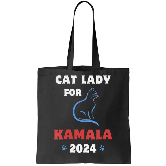 Women Funny Cat Lady Kamala Harris President 2024 Cat Mom Women Gift Tote Bag