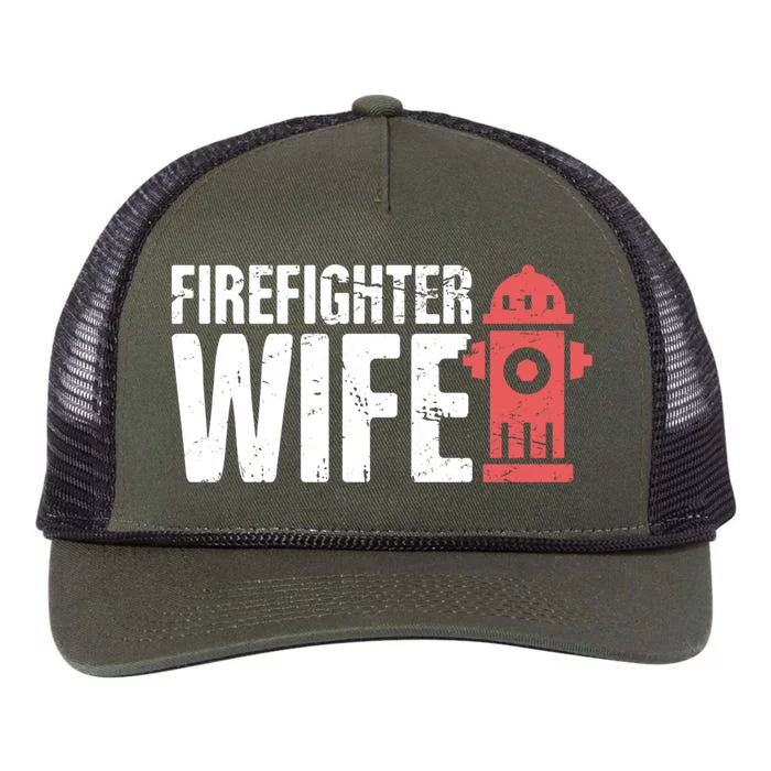 Wife Fire Departt And Fire Fighter / Firefighter Gift Retro Rope Trucker Hat Cap