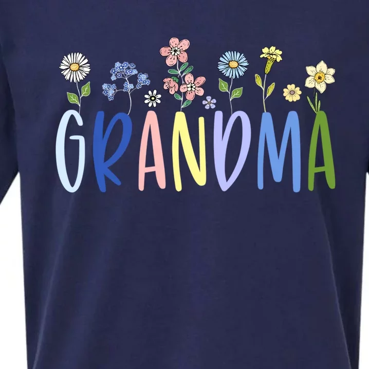 Wildflower Floral Design Grandma Sueded Cloud Jersey T-Shirt