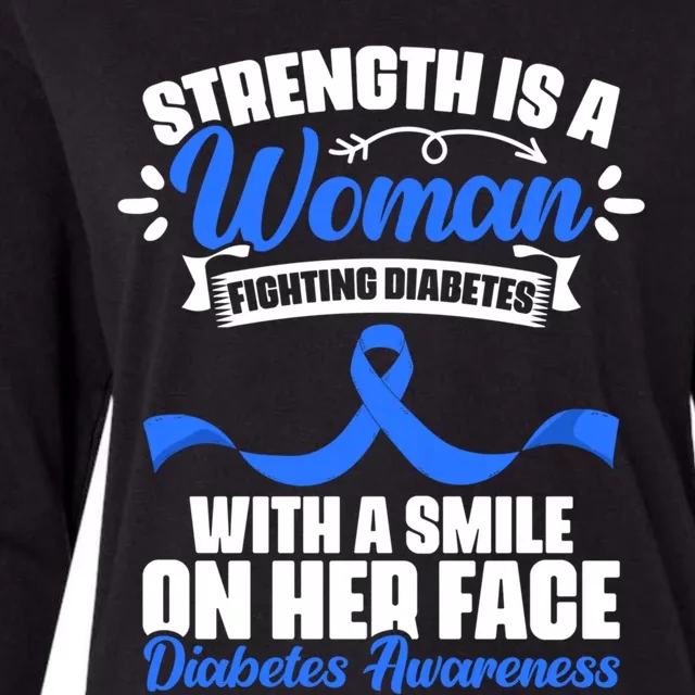 Wo Fighting Diabetes Warrior Diabetic Diabetes Awareness Funny Gift Womens Cotton Relaxed Long Sleeve T-Shirt