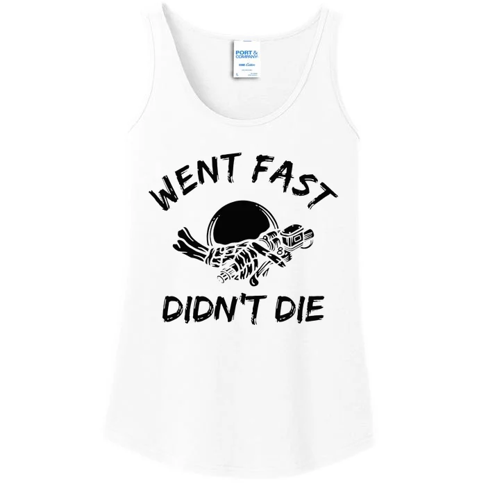 Went Fast DidnT Die Funny Race Car Dirt Bike Racing Ladies Essential Tank