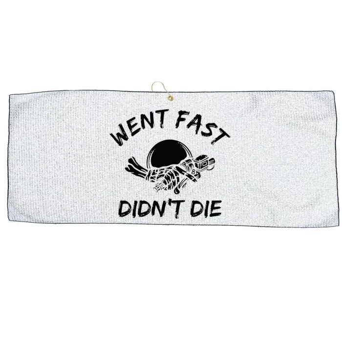 Went Fast DidnT Die Funny Race Car Dirt Bike Racing Large Microfiber Waffle Golf Towel