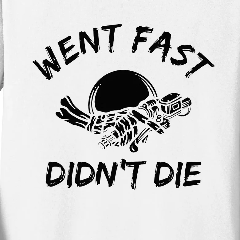 Went Fast DidnT Die Funny Race Car Dirt Bike Racing Kids Long Sleeve Shirt