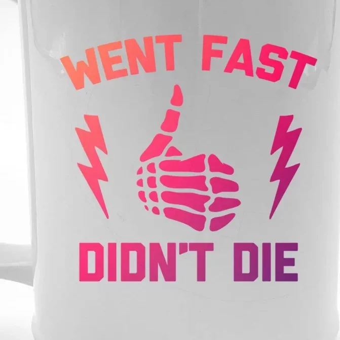 Went Fast DidnT Die Cool Gift Funny Race Car Dirt Bike Racing Gift Front & Back Beer Stein