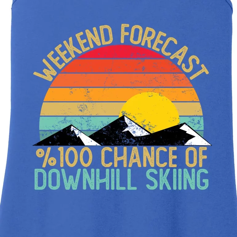 Weekend Forecast Downhill Skiing Great Gift Funny Retro Gift Ladies Essential Tank