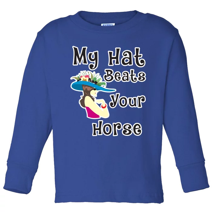 Wo Funny Derby Hat Horse Betting Derby Raceday Party Gift Toddler Long Sleeve Shirt