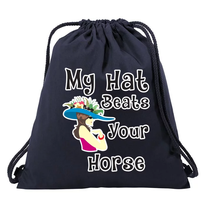 Wo Funny Derby Hat Horse Betting Derby Raceday Party Gift Drawstring Bag