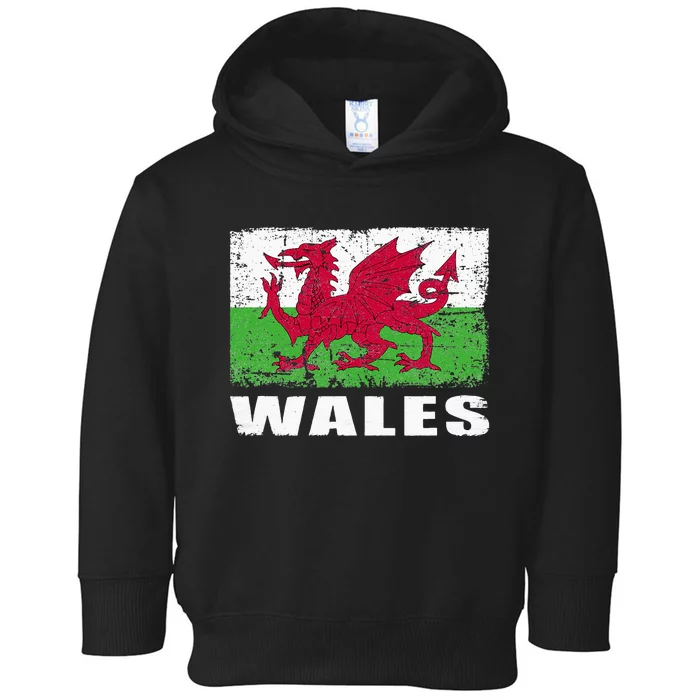 Wales Flag Design Grunge Country Flag Wales Toddler Hoodie