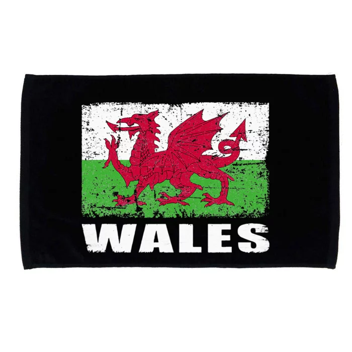 Wales Flag Design Grunge Country Flag Wales Microfiber Hand Towel