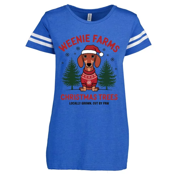 Weenie Farms Dachshund Christmas Trees Wiener Dog Great Gift Enza Ladies Jersey Football T-Shirt