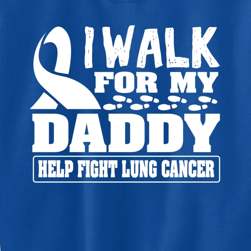 Walk For Dad Lung Cancer Awareness Ribbon Funny Gift Kids Sweatshirt