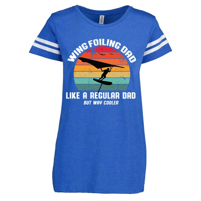 Wing Foiling Dad Like A Regular Dad But Cooler Enza Ladies Jersey Football T-Shirt