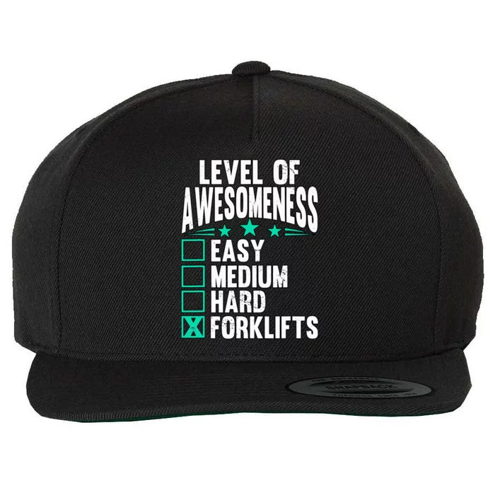 Warehouse Forklift Driver Wool Snapback Cap