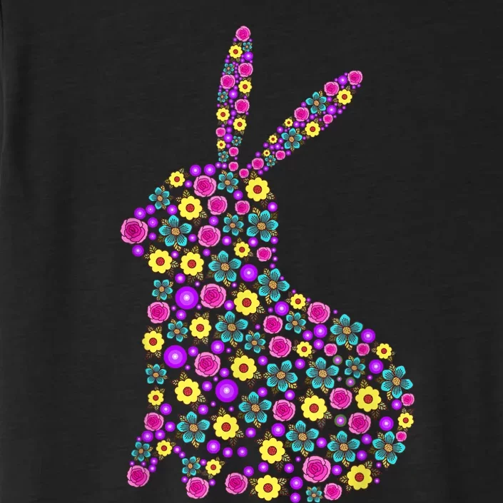 Women's Floral Easter Bunny Spring Flowers Rabbit Gift ChromaSoft Performance T-Shirt