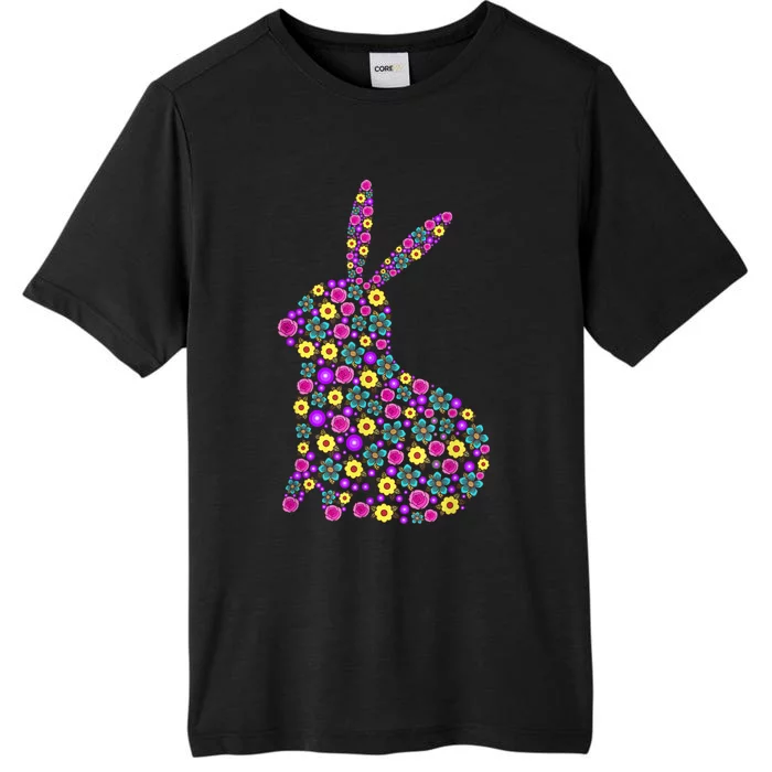 Women's Floral Easter Bunny Spring Flowers Rabbit Gift ChromaSoft Performance T-Shirt